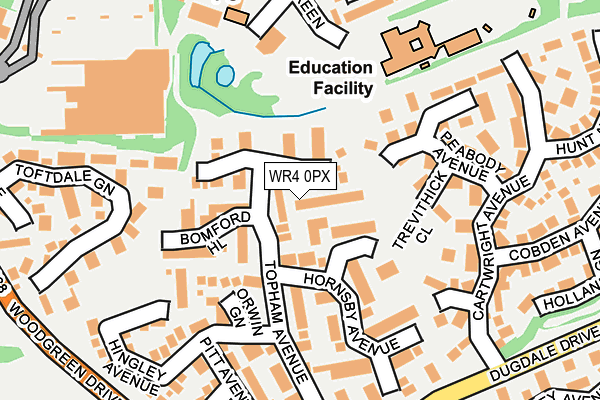 WR4 0PX map - OS OpenMap – Local (Ordnance Survey)