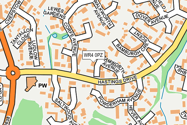 WR4 0PZ map - OS OpenMap – Local (Ordnance Survey)