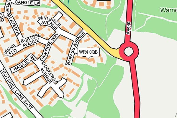 WR4 0QB map - OS OpenMap – Local (Ordnance Survey)