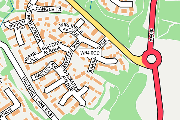 WR4 0QD map - OS OpenMap – Local (Ordnance Survey)