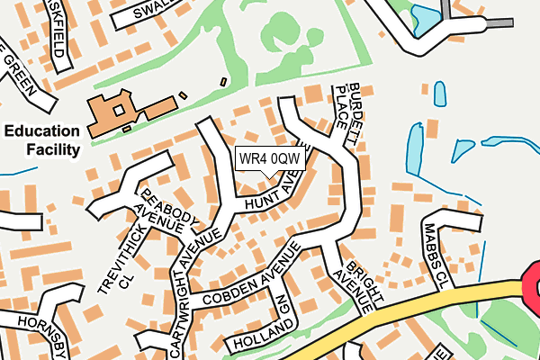 WR4 0QW map - OS OpenMap – Local (Ordnance Survey)