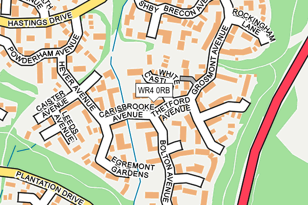 WR4 0RB map - OS OpenMap – Local (Ordnance Survey)