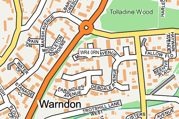 WR4 0RN map - OS OpenMap – Local (Ordnance Survey)