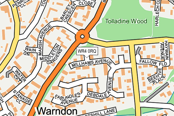 WR4 0RQ map - OS OpenMap – Local (Ordnance Survey)