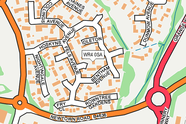 WR4 0SA map - OS OpenMap – Local (Ordnance Survey)