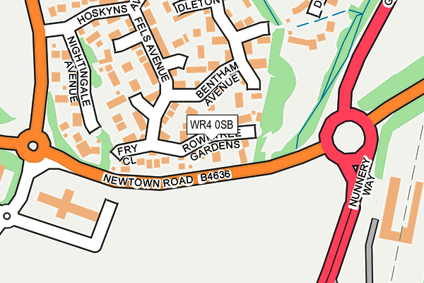 WR4 0SB map - OS OpenMap – Local (Ordnance Survey)