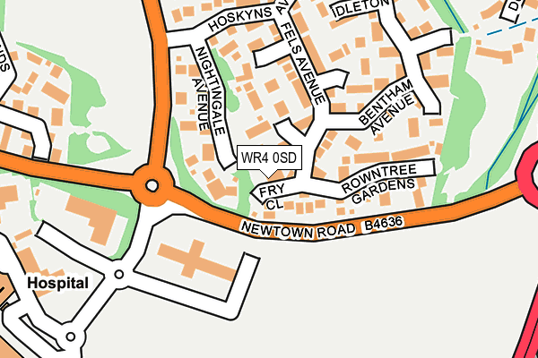 WR4 0SD map - OS OpenMap – Local (Ordnance Survey)