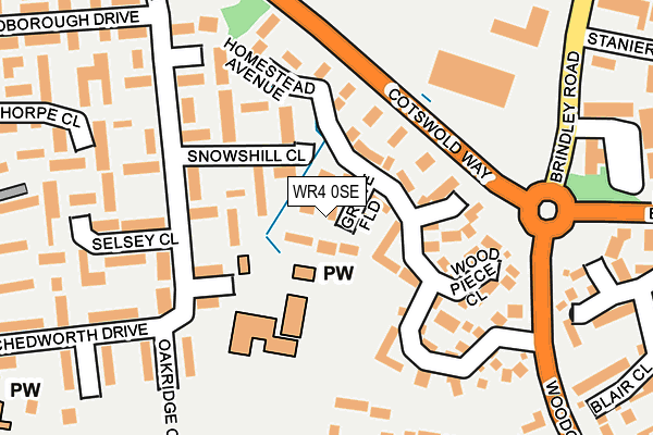 WR4 0SE map - OS OpenMap – Local (Ordnance Survey)