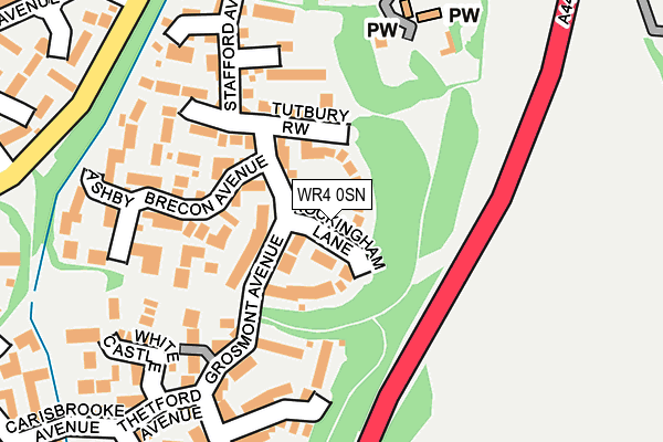 WR4 0SN map - OS OpenMap – Local (Ordnance Survey)