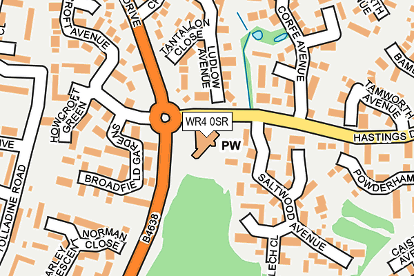 WR4 0SR map - OS OpenMap – Local (Ordnance Survey)