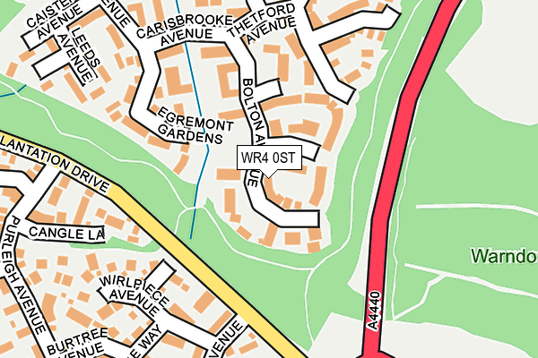 WR4 0ST map - OS OpenMap – Local (Ordnance Survey)