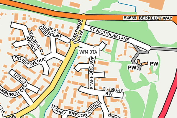 WR4 0TA map - OS OpenMap – Local (Ordnance Survey)