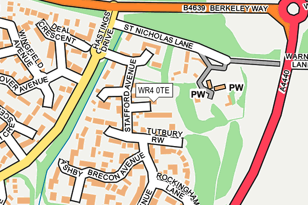WR4 0TE map - OS OpenMap – Local (Ordnance Survey)
