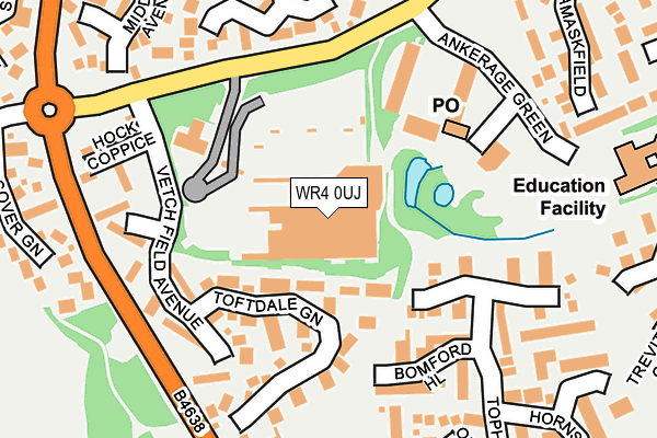 WR4 0UJ map - OS OpenMap – Local (Ordnance Survey)