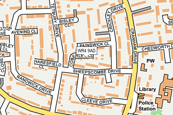 WR4 9AD map - OS OpenMap – Local (Ordnance Survey)