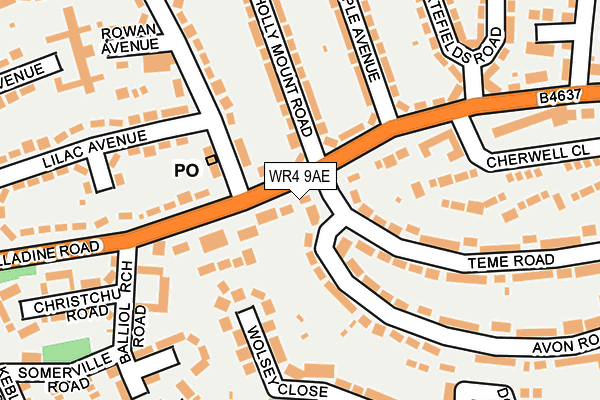 WR4 9AE map - OS OpenMap – Local (Ordnance Survey)