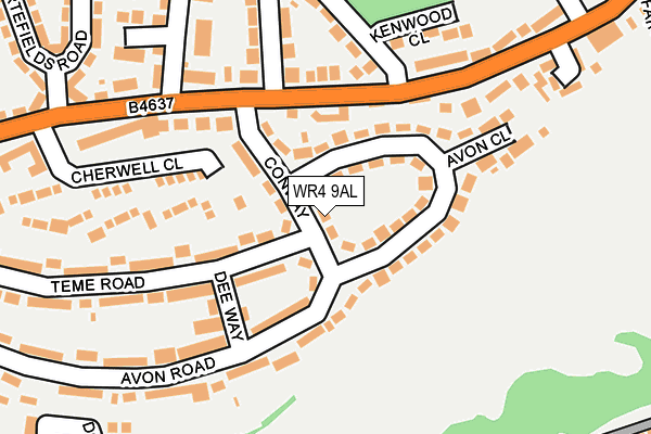 WR4 9AL map - OS OpenMap – Local (Ordnance Survey)