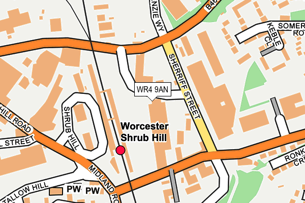 WR4 9AN map - OS OpenMap – Local (Ordnance Survey)