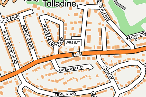 WR4 9AT map - OS OpenMap – Local (Ordnance Survey)