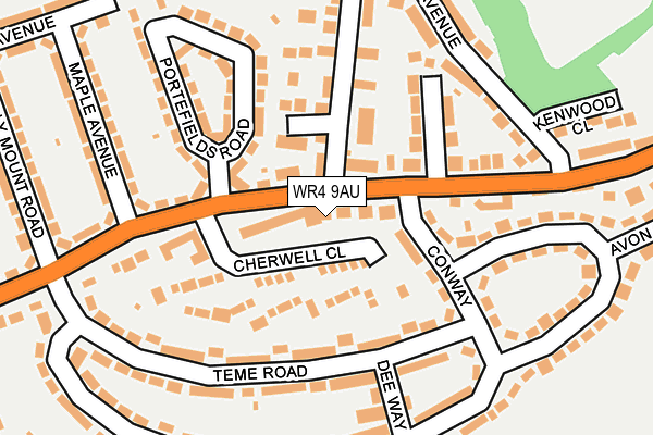 WR4 9AU map - OS OpenMap – Local (Ordnance Survey)