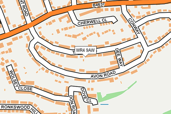 WR4 9AW map - OS OpenMap – Local (Ordnance Survey)