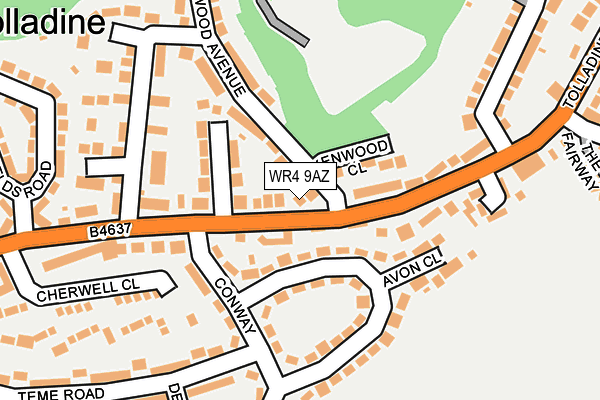 WR4 9AZ map - OS OpenMap – Local (Ordnance Survey)