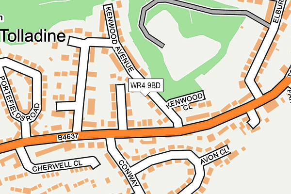 WR4 9BD map - OS OpenMap – Local (Ordnance Survey)