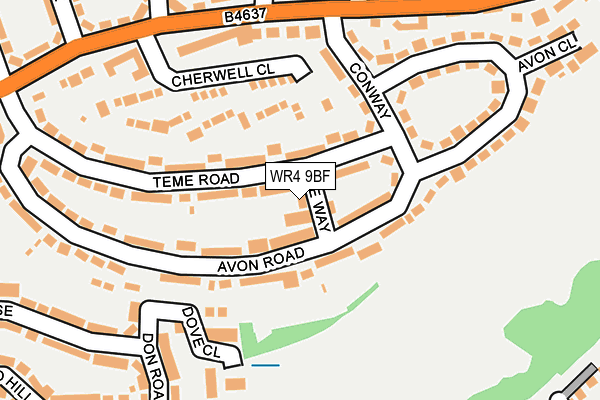 WR4 9BF map - OS OpenMap – Local (Ordnance Survey)