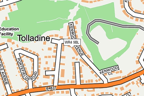 WR4 9BL map - OS OpenMap – Local (Ordnance Survey)