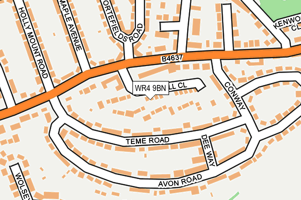 WR4 9BN map - OS OpenMap – Local (Ordnance Survey)
