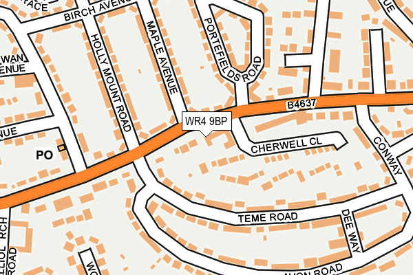 WR4 9BP map - OS OpenMap – Local (Ordnance Survey)