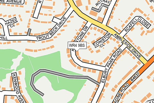 WR4 9BS map - OS OpenMap – Local (Ordnance Survey)