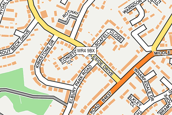 WR4 9BX map - OS OpenMap – Local (Ordnance Survey)