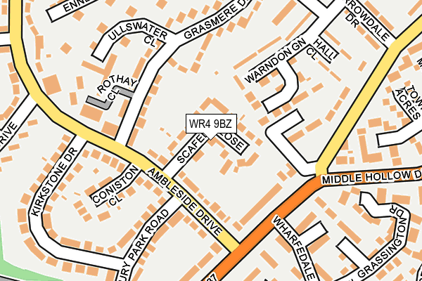 WR4 9BZ map - OS OpenMap – Local (Ordnance Survey)
