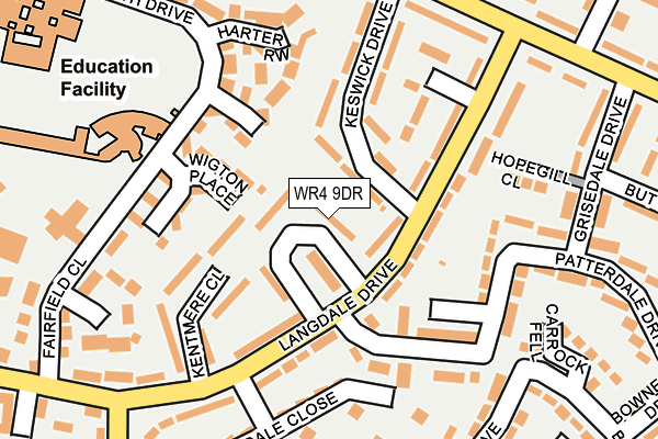 WR4 9DR map - OS OpenMap – Local (Ordnance Survey)