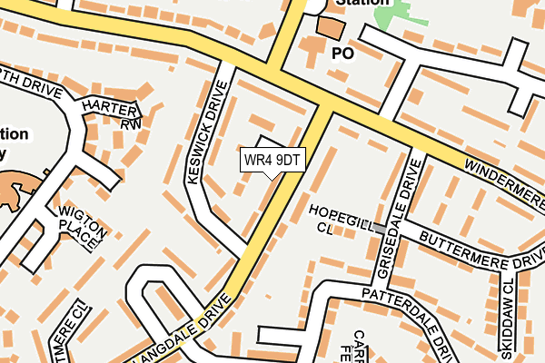 WR4 9DT map - OS OpenMap – Local (Ordnance Survey)
