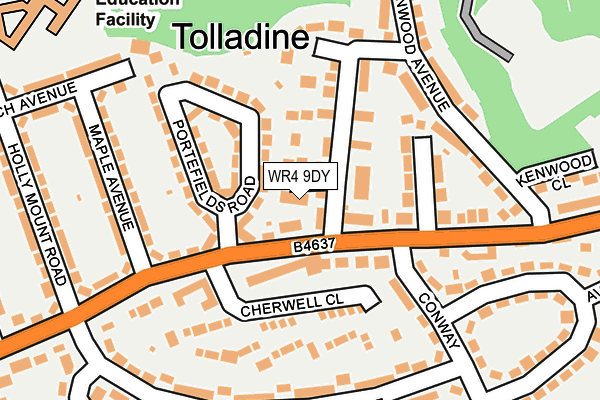 WR4 9DY map - OS OpenMap – Local (Ordnance Survey)