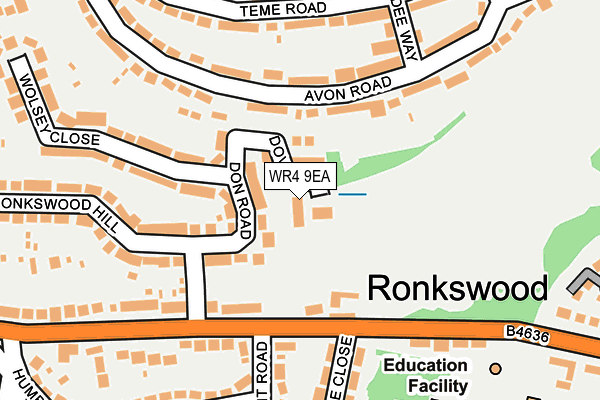 WR4 9EA map - OS OpenMap – Local (Ordnance Survey)