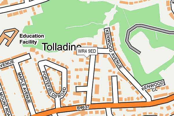 WR4 9ED map - OS OpenMap – Local (Ordnance Survey)