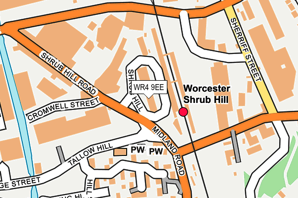 WR4 9EE map - OS OpenMap – Local (Ordnance Survey)