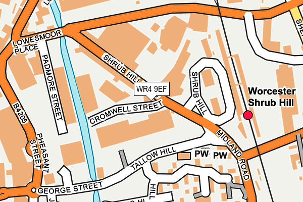 WR4 9EF map - OS OpenMap – Local (Ordnance Survey)