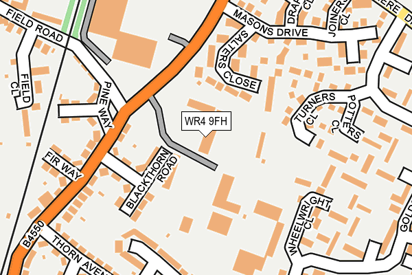 WR4 9FH map - OS OpenMap – Local (Ordnance Survey)