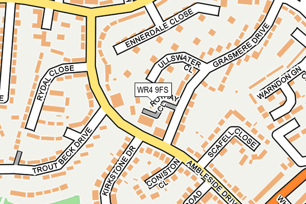 WR4 9FS map - OS OpenMap – Local (Ordnance Survey)