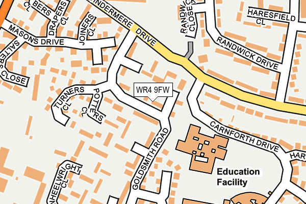 WR4 9FW map - OS OpenMap – Local (Ordnance Survey)