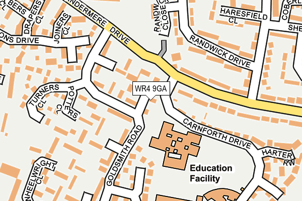 WR4 9GA map - OS OpenMap – Local (Ordnance Survey)