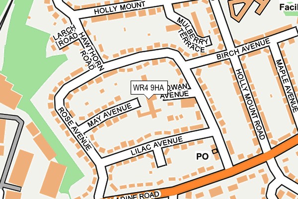 WR4 9HA map - OS OpenMap – Local (Ordnance Survey)