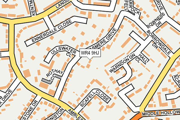 WR4 9HJ map - OS OpenMap – Local (Ordnance Survey)