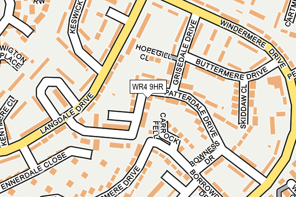 WR4 9HR map - OS OpenMap – Local (Ordnance Survey)