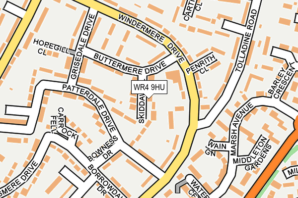 WR4 9HU map - OS OpenMap – Local (Ordnance Survey)