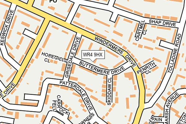 WR4 9HX map - OS OpenMap – Local (Ordnance Survey)